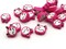20 Bright Pink Blinking Rabbit Beads - Polymer Clay Bunny Head Beads